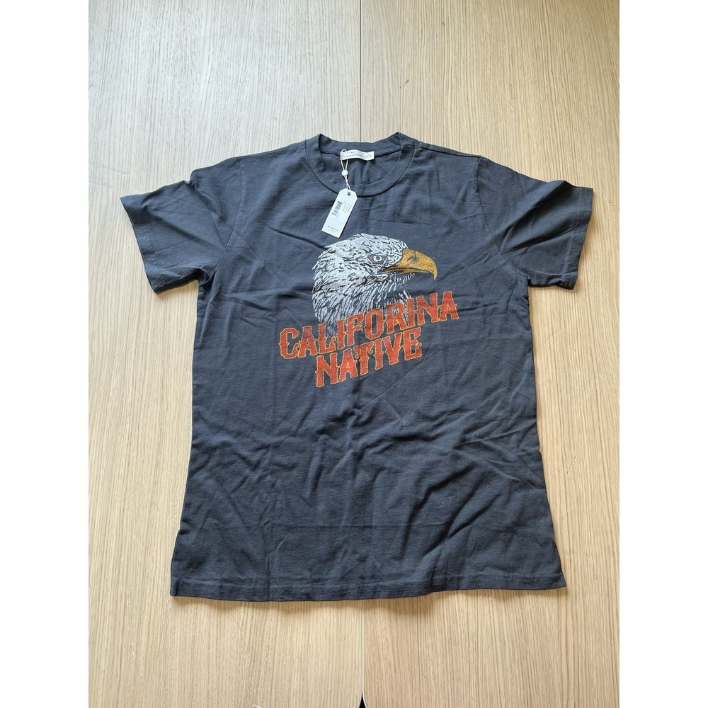 Michelle by Comune California Native Eagle Graphic Tee Women M Charcoal NWT